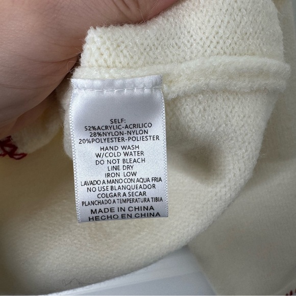 &merci Cream Button-Front Cardigan with Red Contrast Trim small - Picture 5 of 8